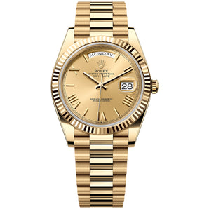 Rolex Day Date 40mm 228238-0006 Full Yellow Gold, Champagne Roman Dial, Worn 2025