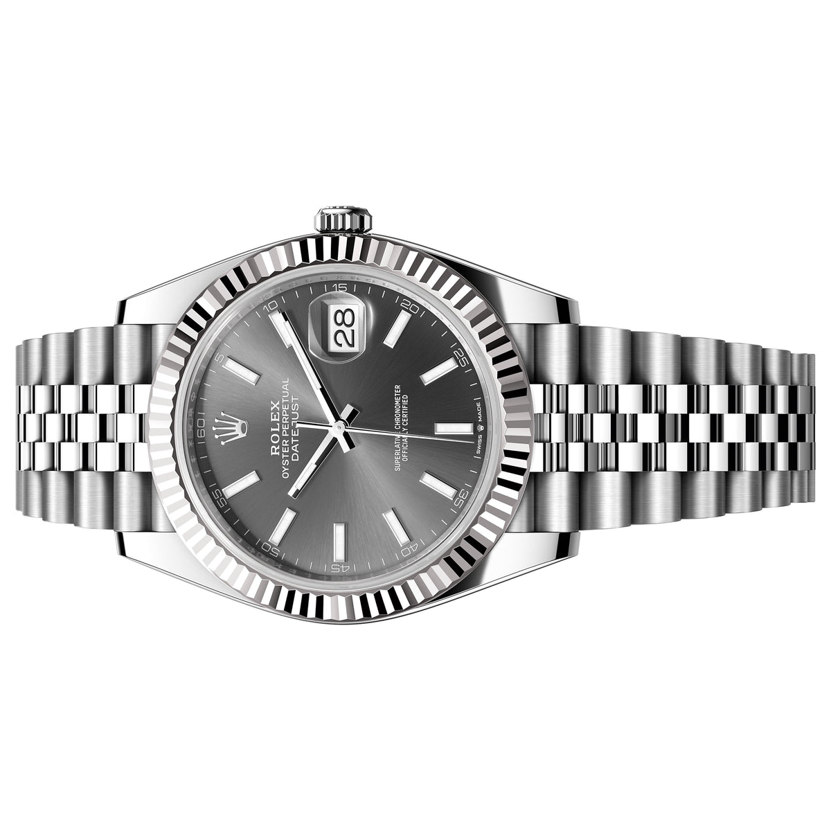 Rolex datejust 41mm stainless steel 126334 dark rhodium index on sale jubilee