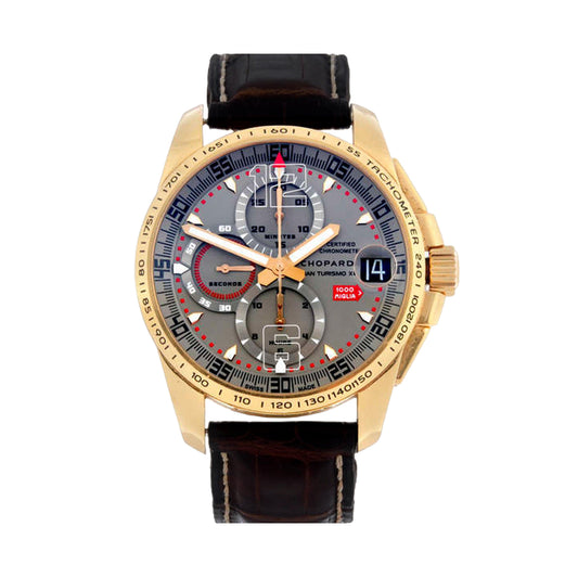 Chopard Grey Dial 16/1268 GT XL Chrono in Rose Gold - Limited  500 Pieces Worn.