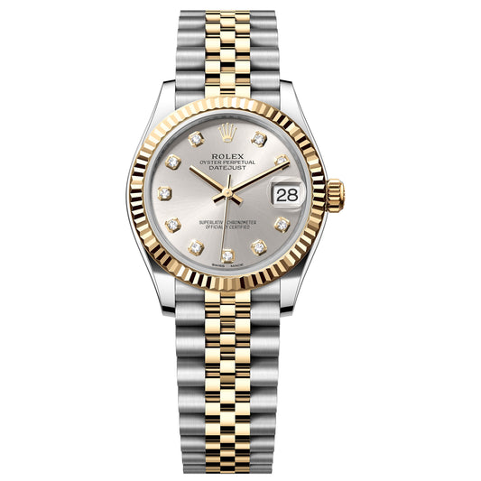 Rolex Datejust 31mm 278273 Yellow Gold & Still Silver Diamond Dial worn.