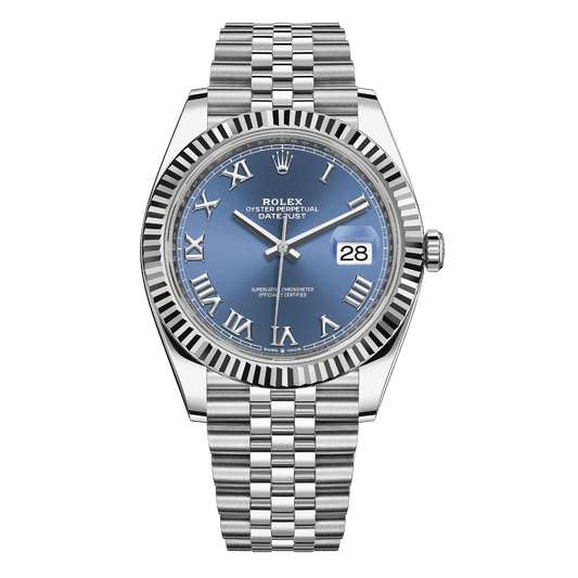 Rolex Datejust 41mm 126334-0026 Fluted Bezel ,Blue Roman Dial, Unworn 2024