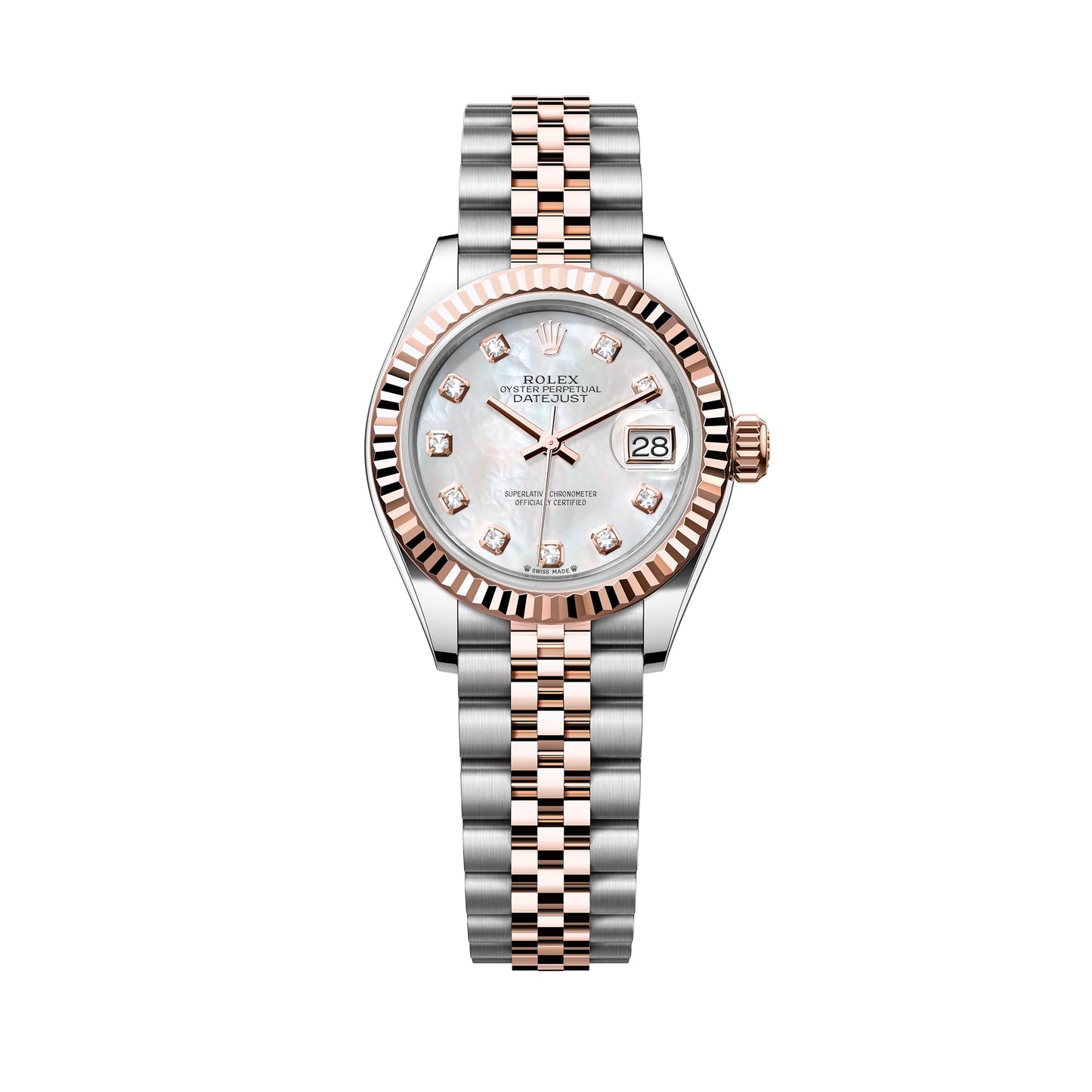 Rolex Lady Datejust 28mm 279171-0013 Rose Gold, White Mother-Of-Pearl Diamond MOP Dial, Unworn 2025