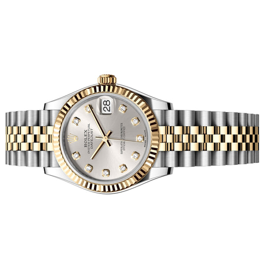 Rolex Datejust 31mm 278273 Yellow Gold & Still Silver Diamond Dial worn.