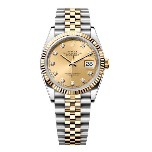 Rolex Datejust 36mm 126233-0017 Champagne Diamond Dial, Unworn 2024