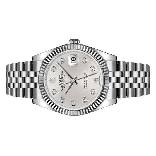 Rolex Datejust 36mm 116234 Silver Diamond Dial ,Worn