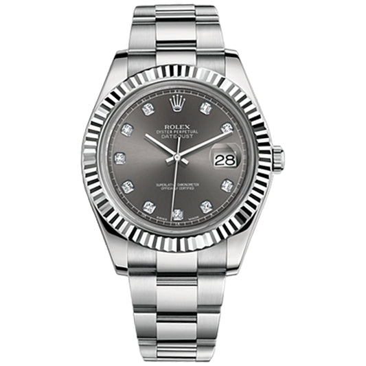 Rolex Datejust 41mm 126334-0005 Grey Diamond Dial, Oyster Bracelet, Worn