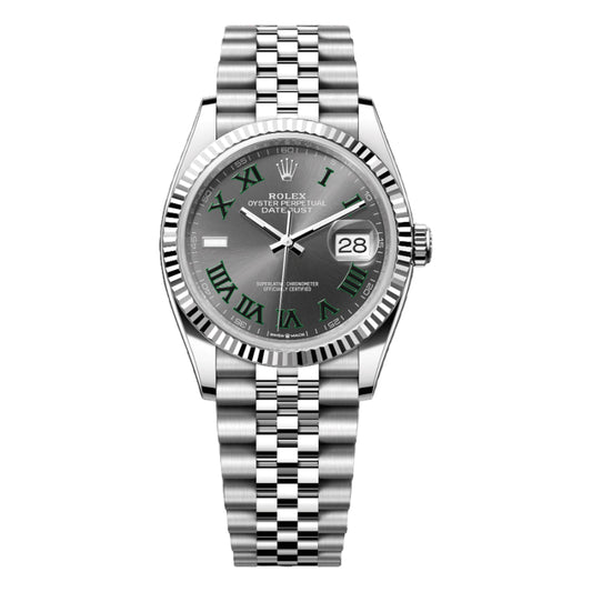 Rolex Datejust Wimbledon 36mm 126234-0045 Grey and Green Roman Dial, Unworn 2024