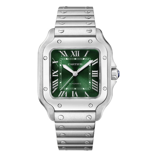 Santos De Cartier 35mm WSSA0061 Green Roman Dial, Worn