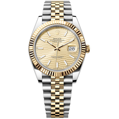 Rolex Datejust 41mm 126333-0022 Yellow Gold Motif Index Dial, Worn