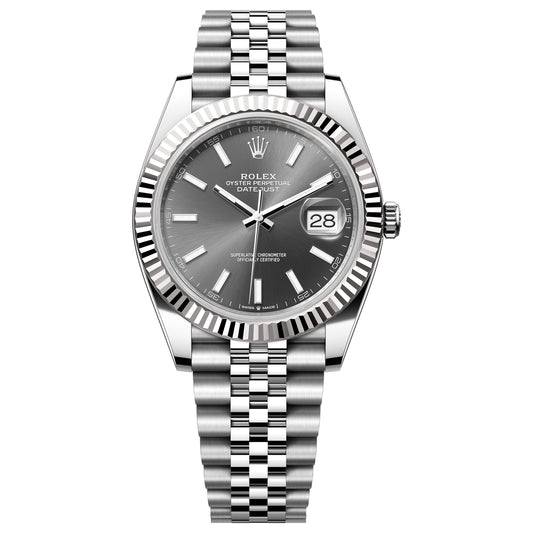 Rolex Datejust 41mm 126334-0014 Dark Rhodium Index Dial, Worn