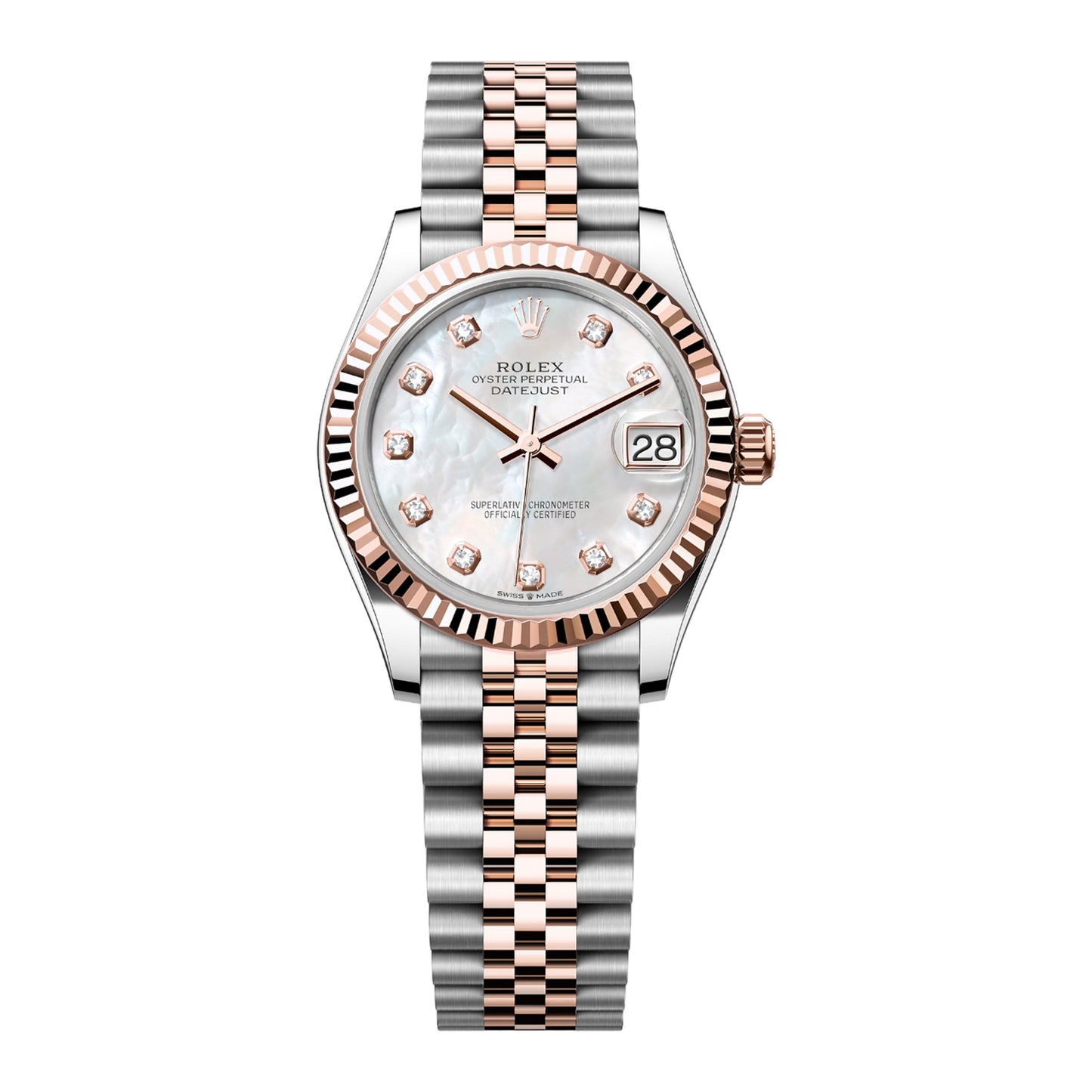 Rolex Lady Datejust 31mm 278271-0026 Rose Gold, White Mother of Pearl MOP Diamond Dial, Unworn 2025