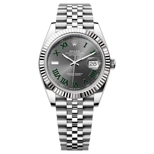 Rolex Datejust Wimbledon 41mm 126334-0022 Grey and Green Roman, Unworn 2024