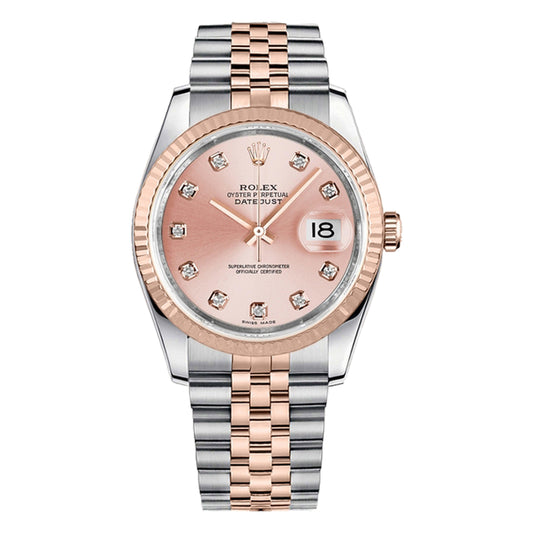 Rolex Datejust 36mm 116231 Rose Gold, Rose Pink Diamond Dial, Unworn 2010