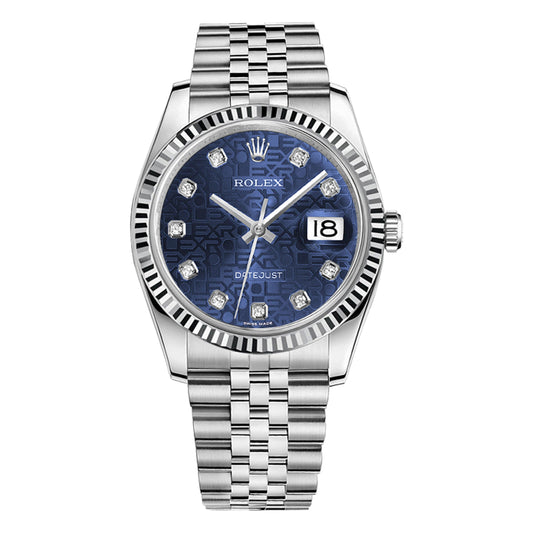 Rolex Datejust 36mm 116234 Blue Computer Diamond Dial, Worn