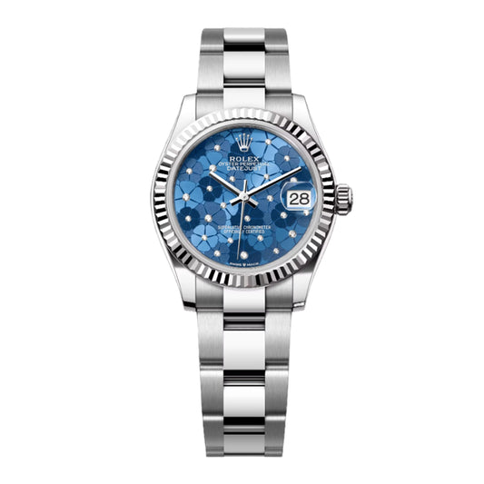 Rolex Datejust 31mm 278274-0035 Blue Floral Motif Diamond Dial, Oyster Bracelet, Unworn 2024