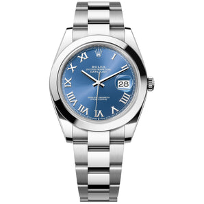 Rolex Datejust 41mm 126300-0017 Smooth Bezel, Blue Roman Dial, Oyster Bracelet, Unworn 2026
