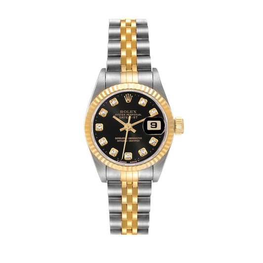 Rolex Datejust 26mm 179173 Yellow Gold Black Diamond Dial, Worn