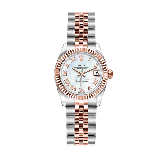 Rolex Lady Datejust 26mm 179171 Rose Gold, White Mother of Pearl MOP Roman Dial, Worn 2015