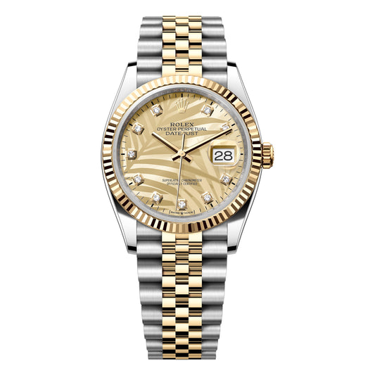 Rolex Datejust 36mm 126233-0043 Golden Palm Motif Diamond Dial, Yellow Gold, Unworn 2024