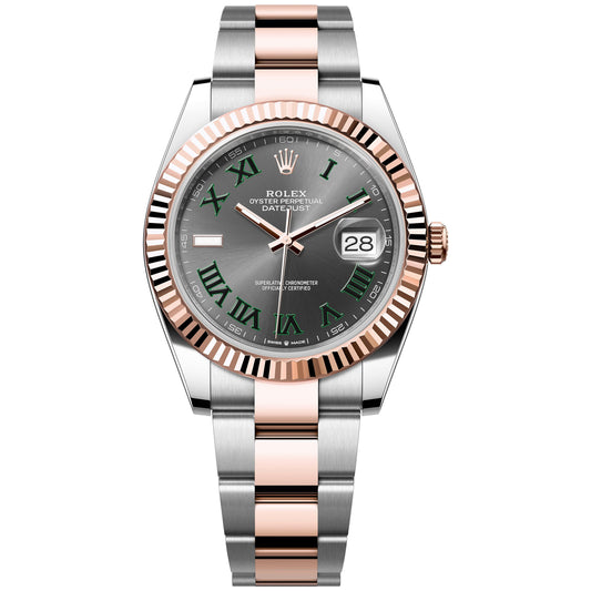 Rolex Datejust Wimbledon 41mm 126331-0015 Rose Gold, Grey Dial and Green Roman Dial, Oyster Bracelet, Unworn 2024