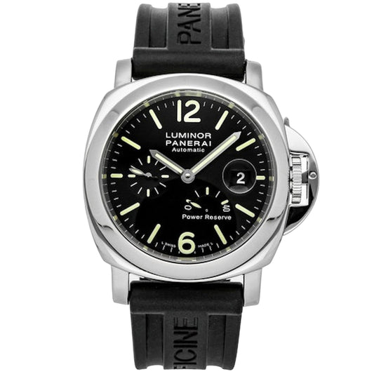 Panerai Luminor 44mm PAM00321 Black Index and Numeral Dial, Black Rubber Strap, Worn