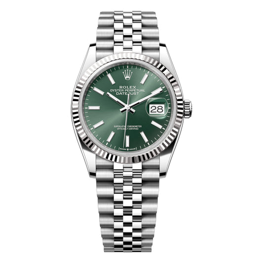 Rolex Datejust 36mm 126234-0051 Green Index Dial, Worn