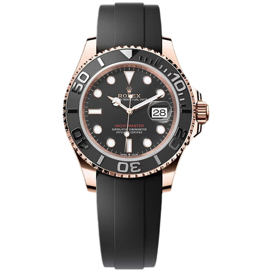 Rolex Yacht Master 40mm 116655-0001 Rose Gold, Black Dial, Oysterflex, Worn