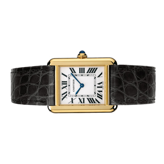 Cartier Tank Solo 24.5mm x 31mm W5200002 Yellow gold Silver Roman Dial, Worn