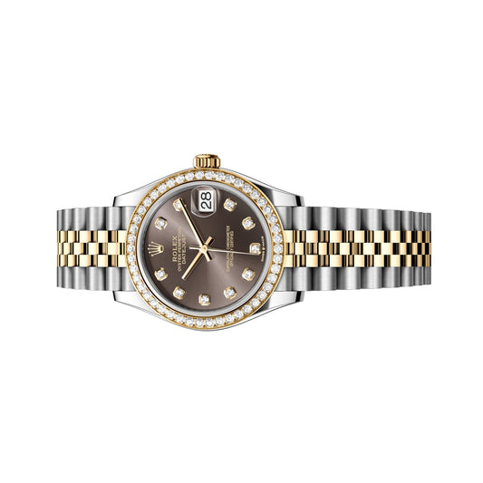 Rolex Datejust Yellow Gold 31mm 278383RBR Dark Grey Diamond Dial, Worn