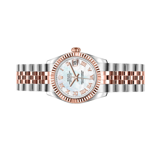 Rolex Lady Datejust 26mm 179171 Rose Gold, White Mother of Pearl MOP Roman Dial, Worn 2015