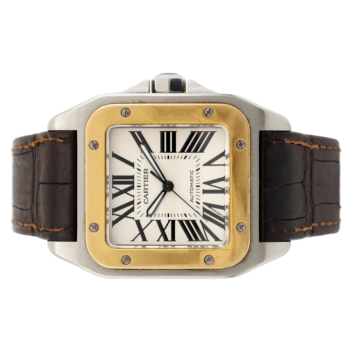 Cartier Santos 100 XL 100th Anniversary 38mm x 51mm 2656 Silver Roman Dial, Worn 1904 - 2004