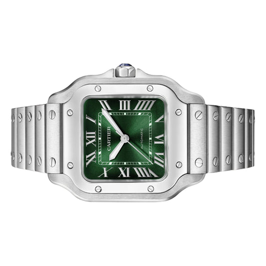 Santos De Cartier 35mm WSSA0061 Green Roman Dial, Worn