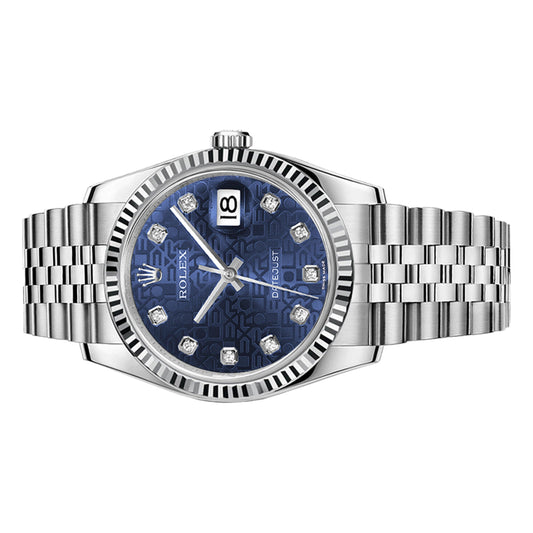 Rolex Datejust 36mm 116234 Blue Computer Diamond Dial, Worn