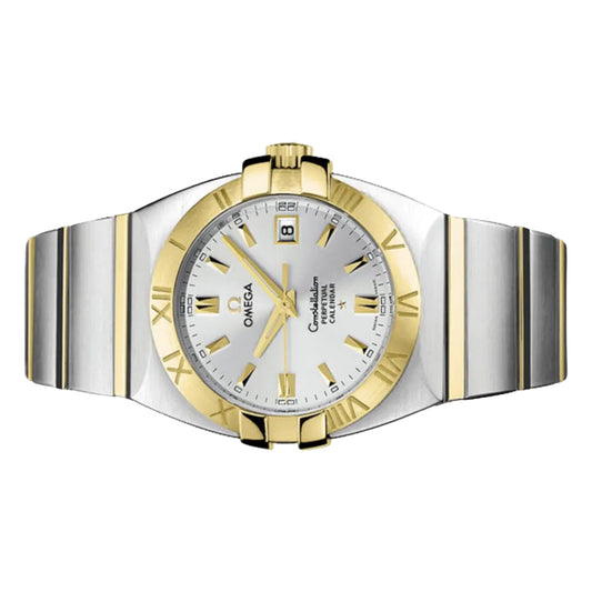 Omega Constellation Double Eagle Perpetual Calendar Quartz 35mm 1211.30.00 Silver Index Dial, Worn