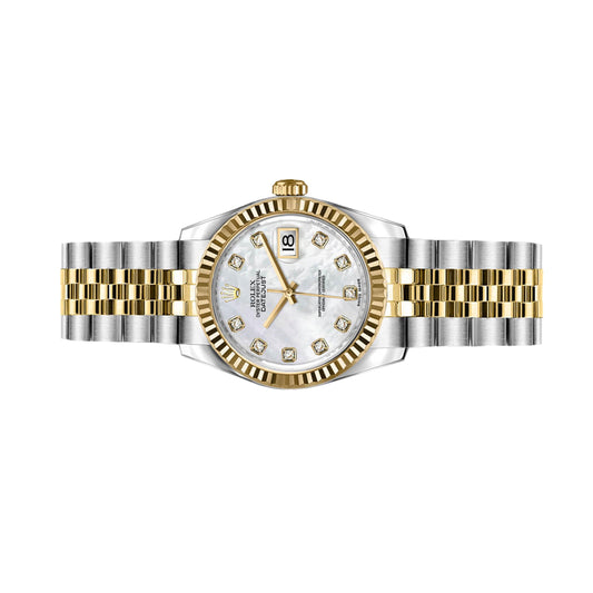 Rolex Datejust 26mm 179173 Yellow Gold, Mother of Pearl MOP Diamond Dial, Worn