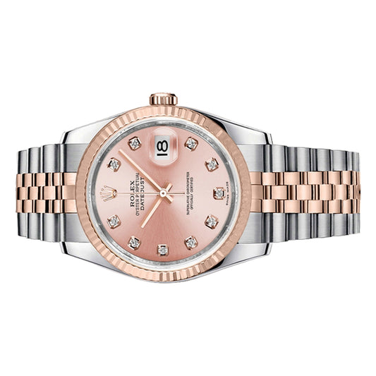 Rolex Datejust 36mm 116231 Rose Gold, Rose Pink Diamond Dial, Unworn 2010