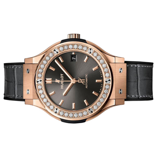 Hublot Classic Fusion Racing Grey King Gold Diamonds 38mm 565.OX.7081.LR.1204 Grey Index Dial, Unworn 2023