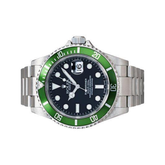 Rolex Submariner (Date) Kermit 40mm 11610LV Black Dial, Worn