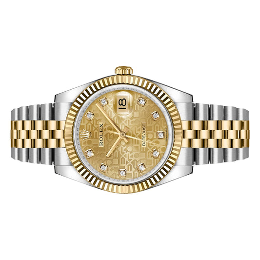 Rolex Datejust 36mm 116233 Champagne Jubilee Diamond Dial, Worn 2013