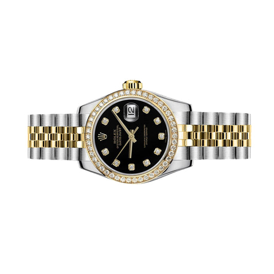 Rolex Lady Datejust 26mm 179383 Diamond Bezel, Black Diamond Dial, Worn 2013