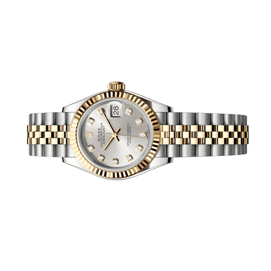 Rolex Lady Datejust 26mm 179173 Yellow Gold, Silver Diamond Dial, Worn 2012