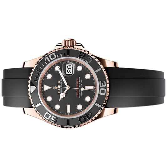 Rolex Yacht Master 40mm 116655-0001 Rose Gold, Black Dial, Oysterflex, Worn