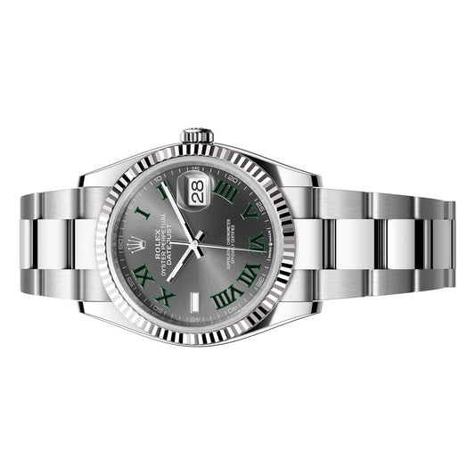 Rolex Datejust Wimbledon 36mm 126234-0046 Grey and Green Roman Dial, Oyster Bracelet, Unworn 2024