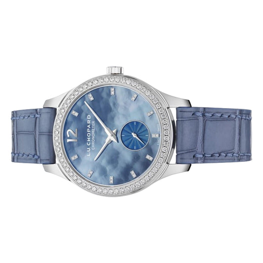 Chopard L.U.C XPS Esprit De Fleurier 35mm 131968-1002 Blue Mother of Pearl MOP Numeral Diamond Index Dial, Unworn 2024