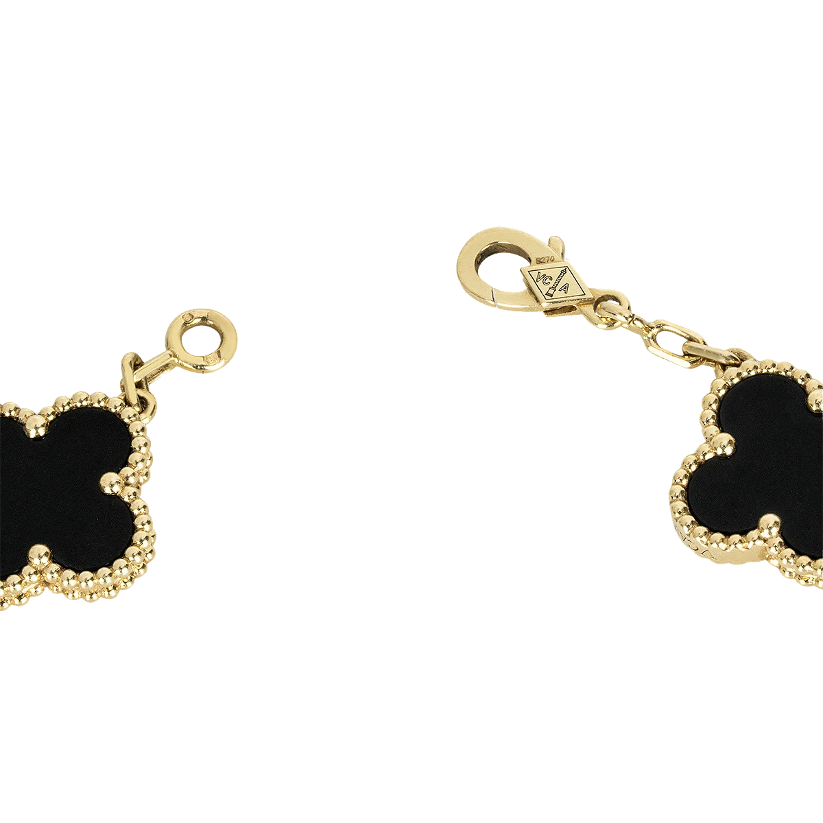 Van Cleef & Arpels Vintage Alhambra Bracelet 19cm VCARA41300 Yellow Gold, 5 Black Onyx Clover Motifs, Worn 2023