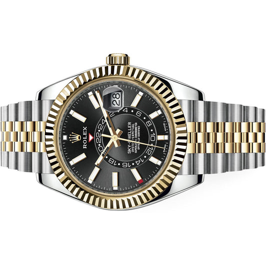 Rolex 326933 Yellow Rolesor Sky-Dweller ,Black Dial , Jubilee Bracelet 2021