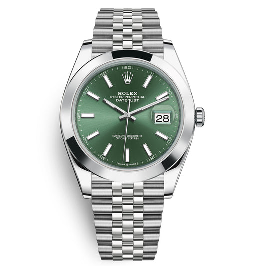 Rolex 126300 Datejust 41mm  Smoth Bezel ,Green Dial, 2023