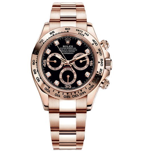 Rolex Daytona Cosmograph 40mm 116505 Full RoseGold Black Diamond, Unworn 2021