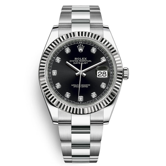 Rolex  Datejust 126334 , Black Dial, Stainless Steel ,Diamond Fluted 2019