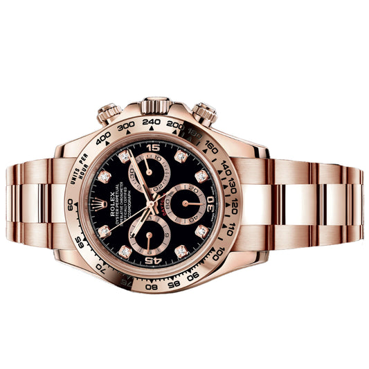 Rolex Daytona Cosmograph 40mm 116505 Full RoseGold Black Diamond, Unworn 2021